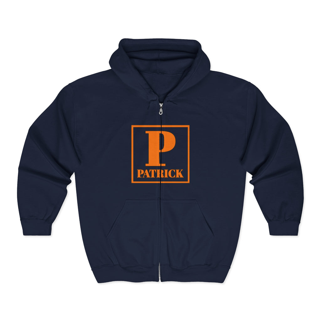 Patrick Monogram Zip Hoodie — Personalized Initial P Logo