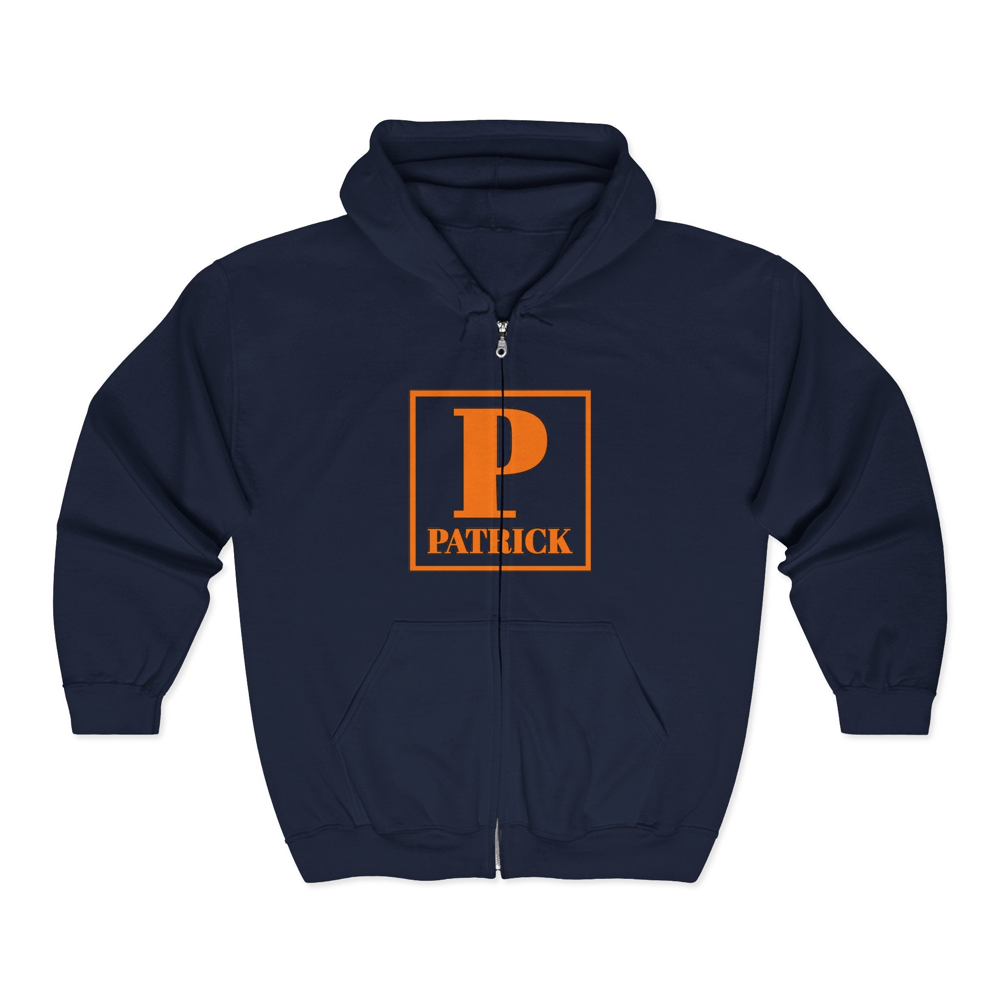 Patrick Monogram Zip Hoodie — Personalized Initial P Logo