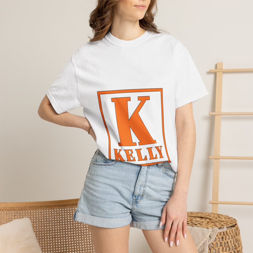 Kelly Monogram Tee — Orange Block Initial K T-Shirt