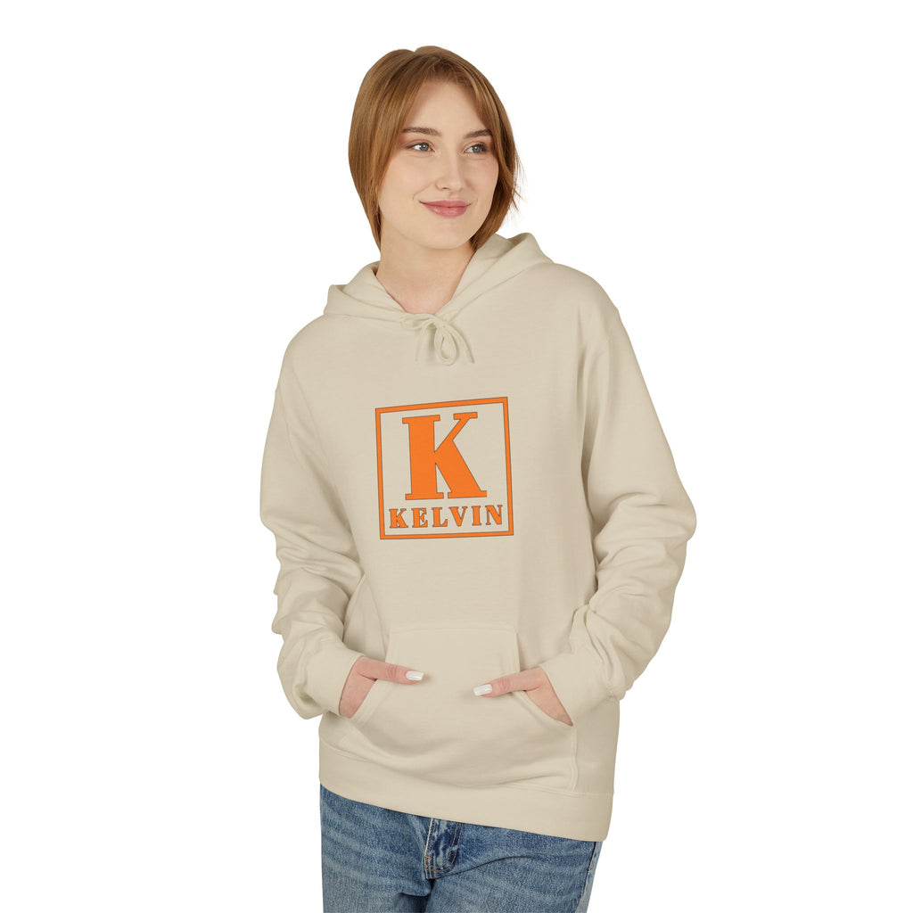 Kelvin Monogram Hoodie — Retro Orange Letter K Personalized Pullover