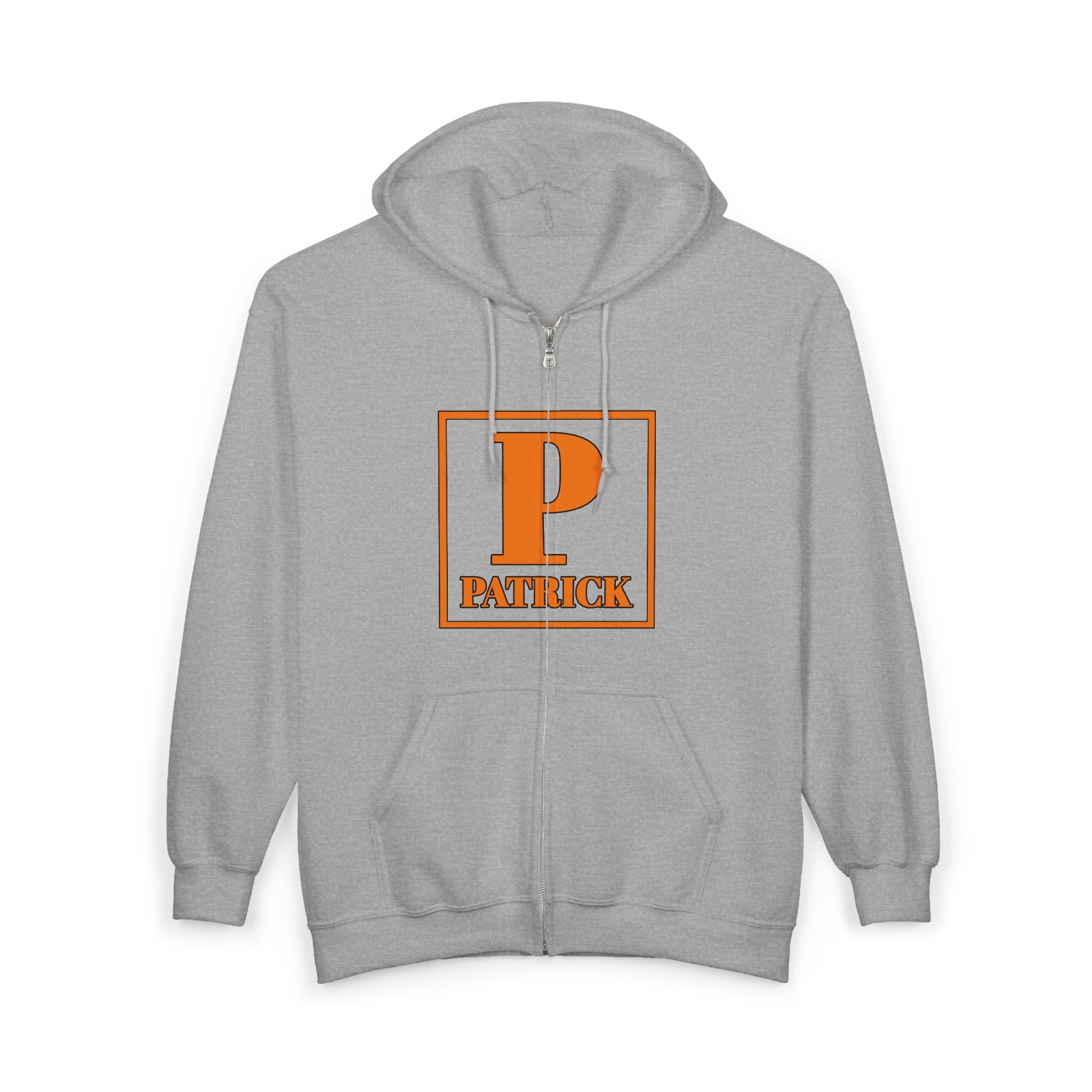 Patrick Monogram Zip Hoodie — Personalized Initial P Logo