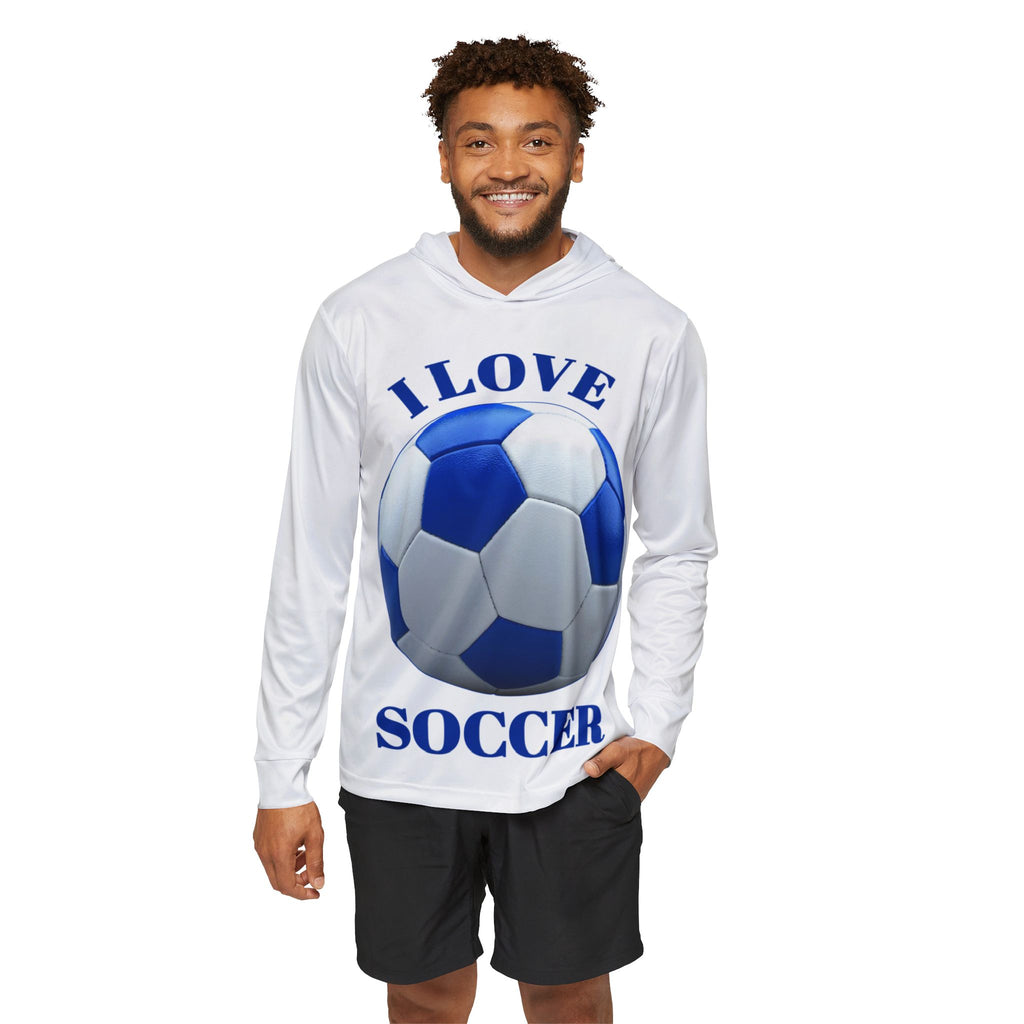 I Love Soccer Hoodie — Men's Soccer Warmup Hoodie