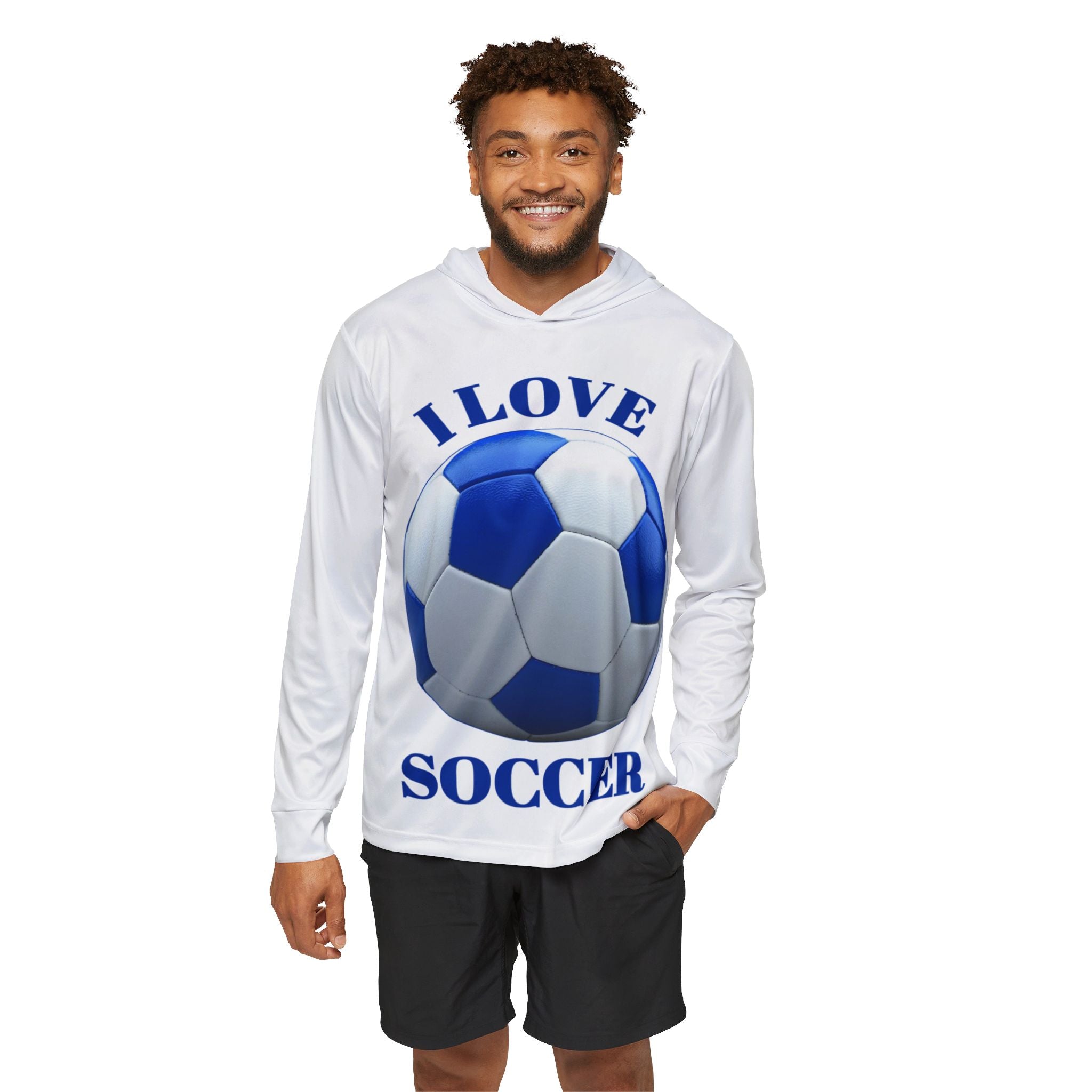 I Love Soccer Hoodie — Men's Soccer Warmup Hoodie