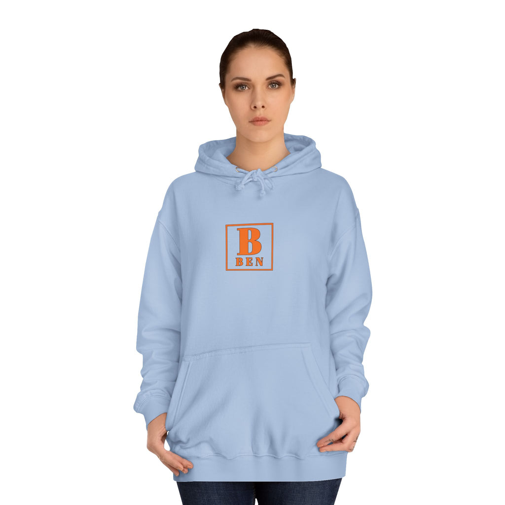 Initial Monogram Hoodie — Custom 'B BEN' College-Style Pullover