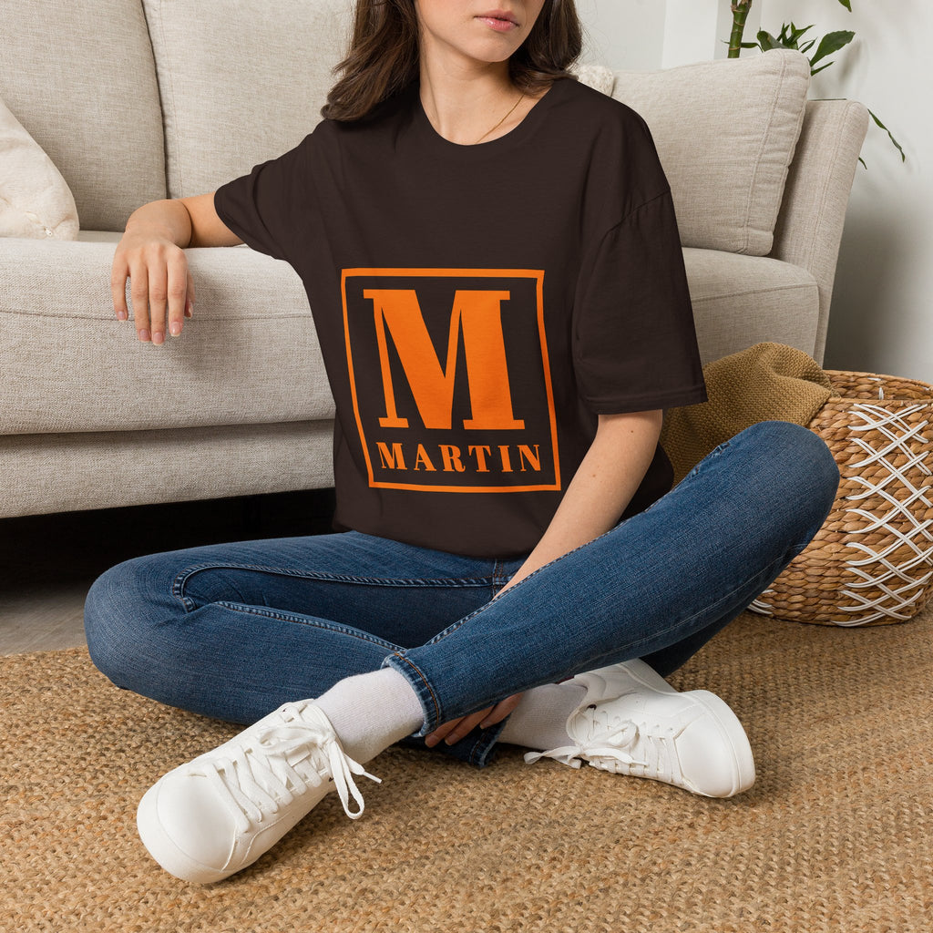 Monogram M Martin T‑Shirt — Orange Block Initial Tee
