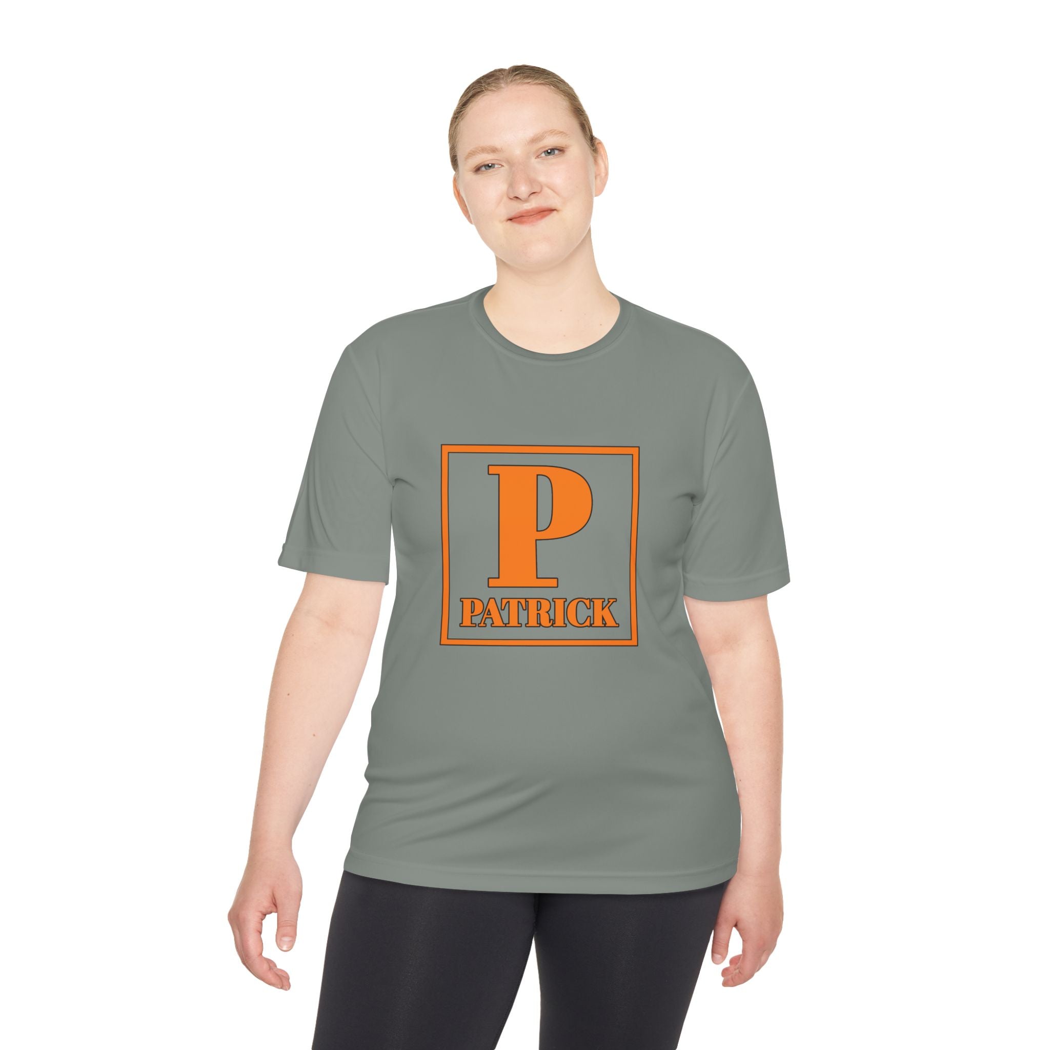 Patrick Monogram Tee — Orange Block Initial Shirt