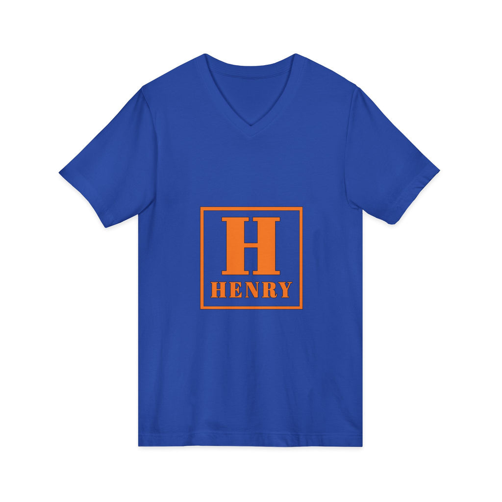 Personalized Monogram “H Henry” V-Neck Tee - Custom Initial Shirt