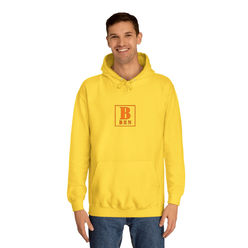 Initial Monogram Hoodie — Custom 'B BEN' College-Style Pullover