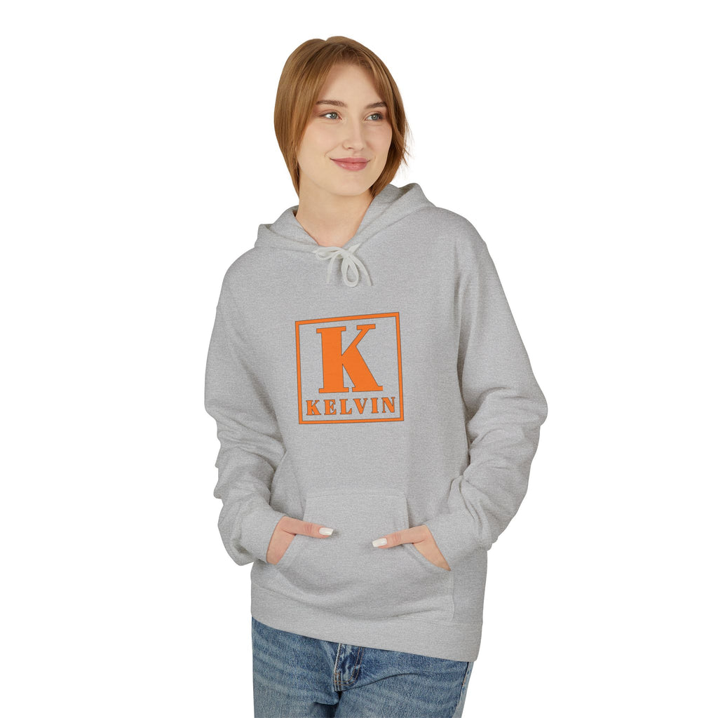 Kelvin Monogram Hoodie — Retro Orange Letter K Personalized Pullover