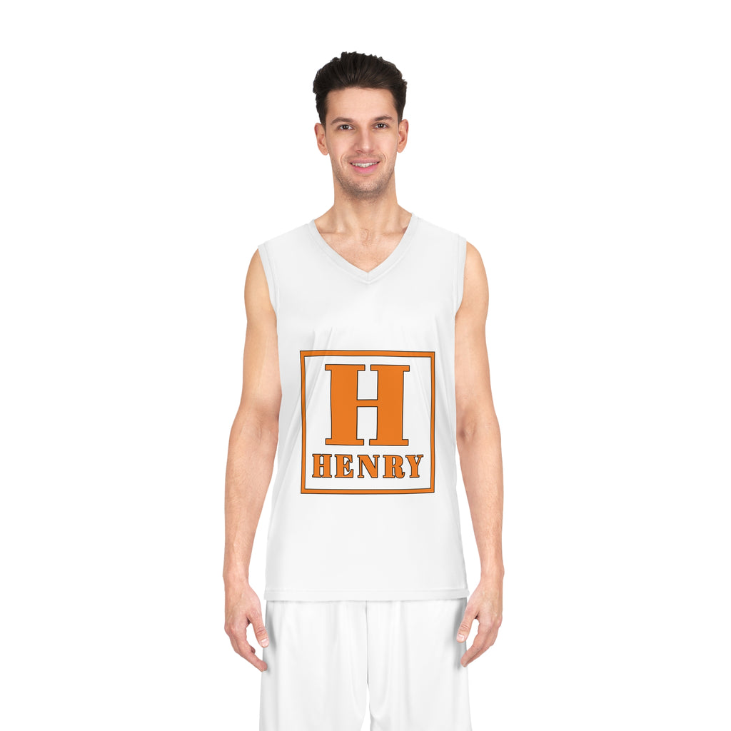 Personalized Basketball Jersey — Orange 'H' Initial & Henry Name