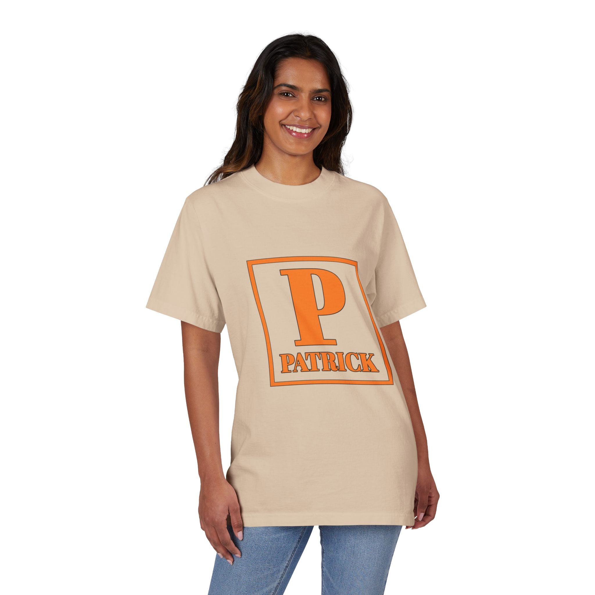 Patrick Initial T‑Shirt — Orange Monogram Tee