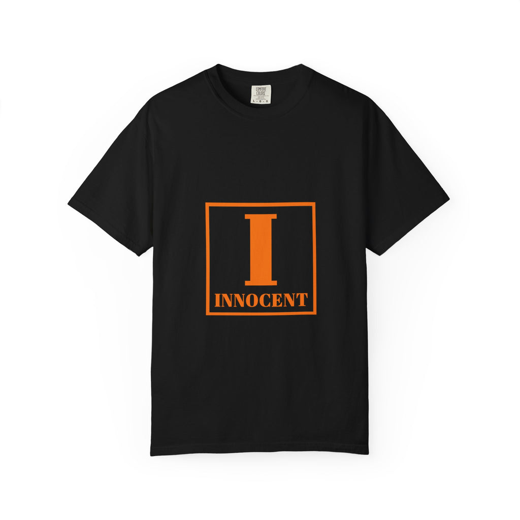 Innocent Letterbox T-Shirt — Bold Orange 'I' Graphic Tee