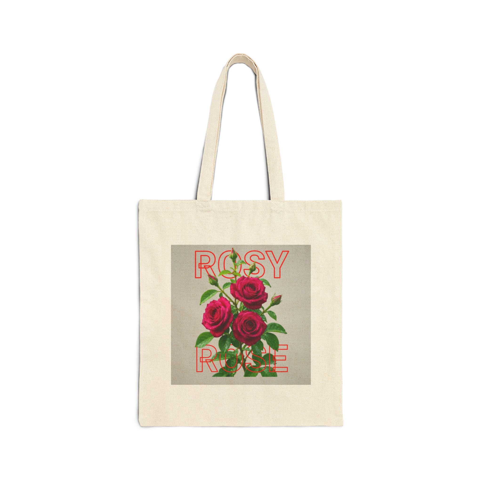 Rosy Rose Tote Bag — Vintage Floral Canvas Grocery & Market Tote