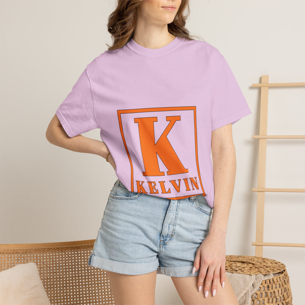 Kelvin Monogram T-Shirt — Bold Orange Initial Tee