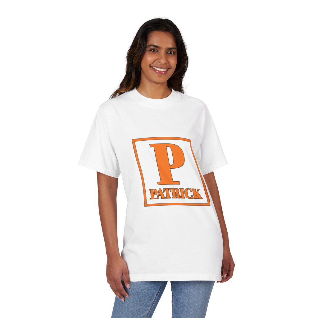 Patrick Initial T‑Shirt — Orange Monogram Tee