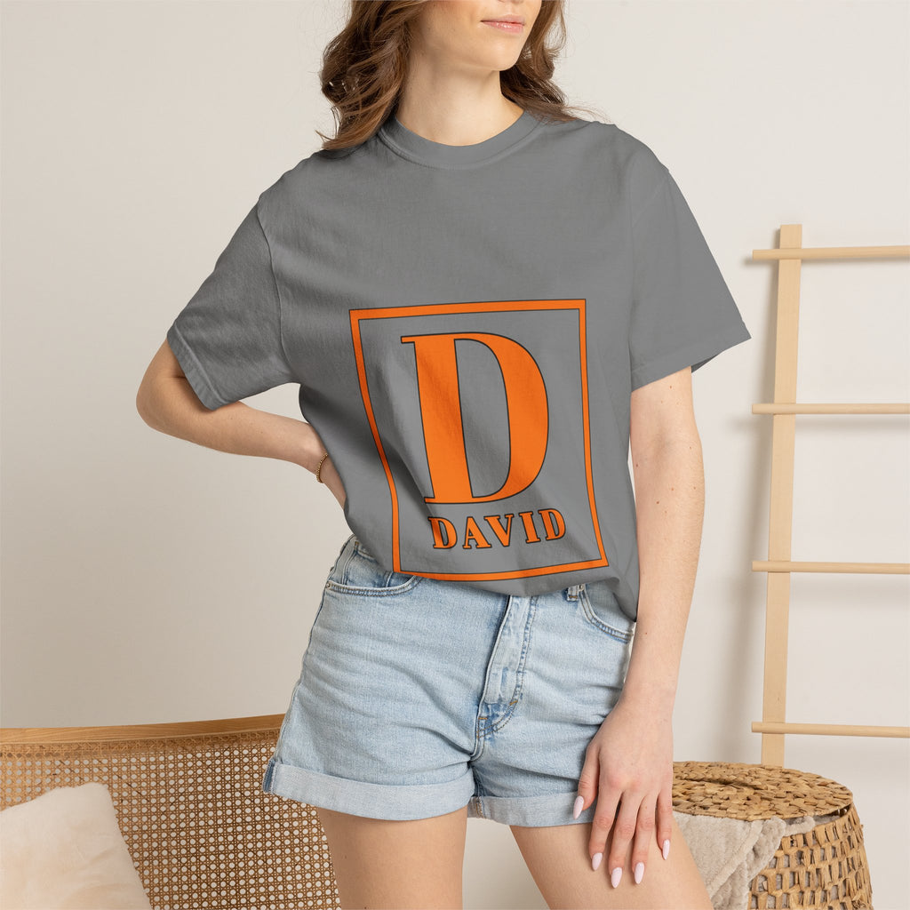 David Monogram T-Shirt — Bold Initial Box Graphic