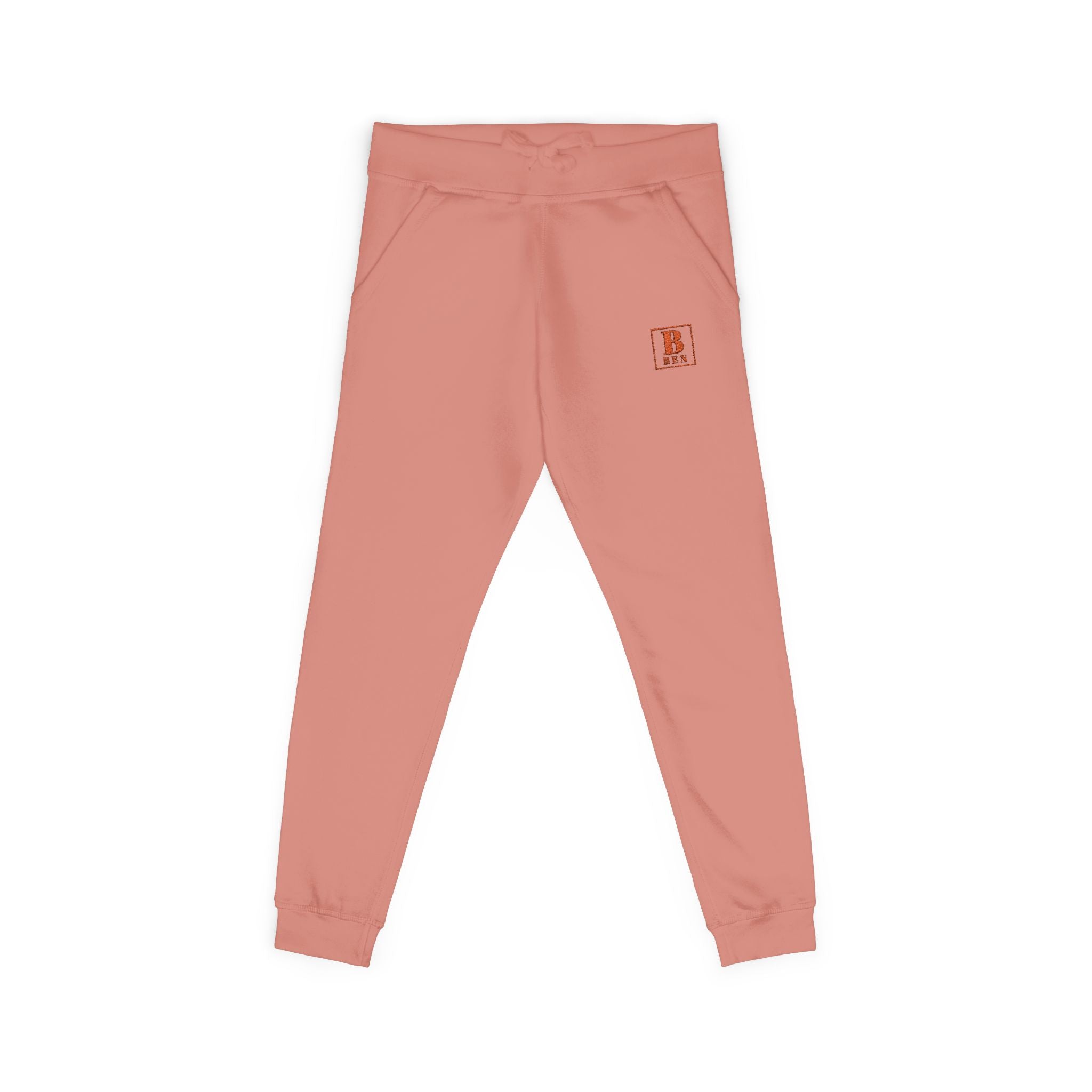 Embroidered Cozy Sweatpants — Minimal Red Crest Joggers