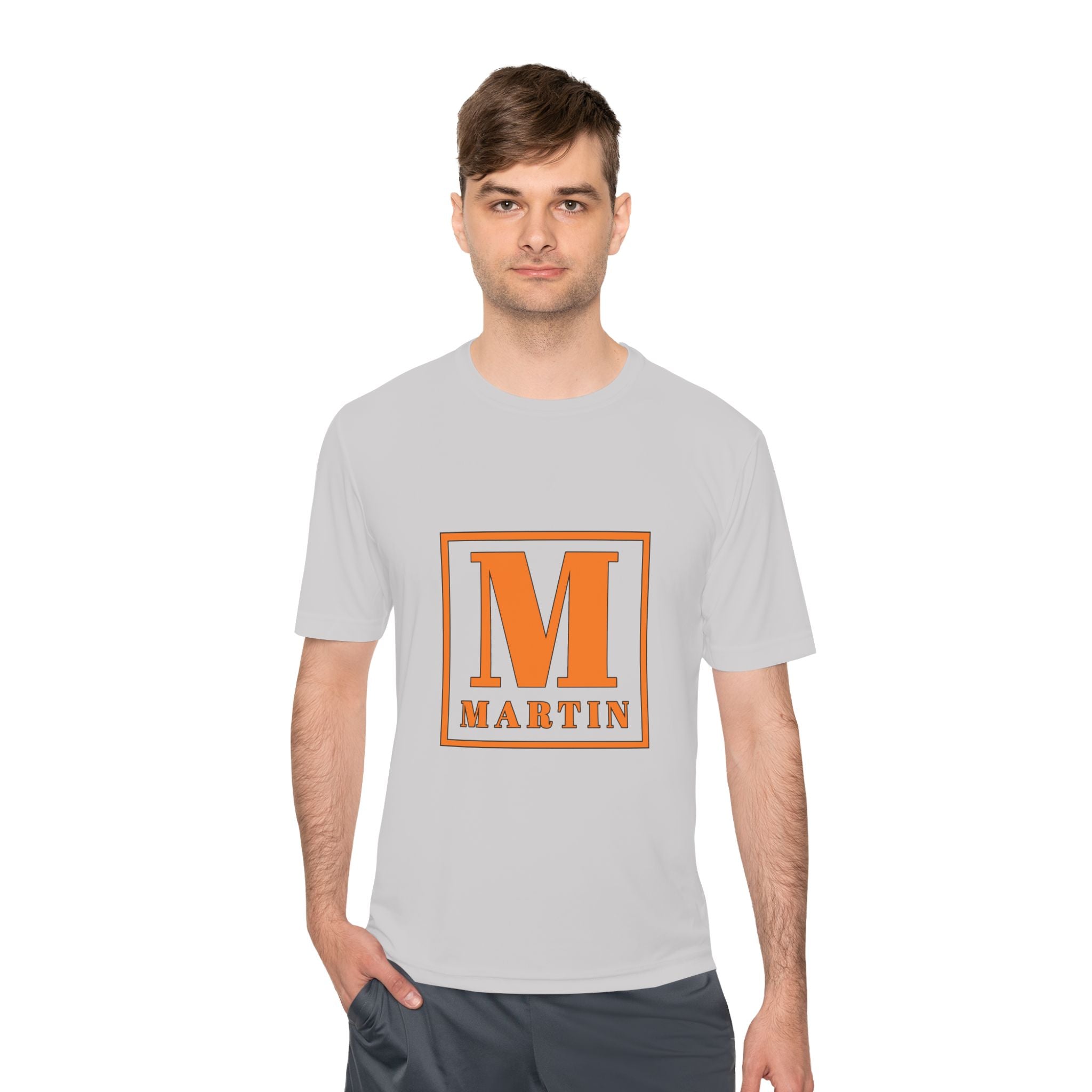 Personalized 'M' Initial Athletic Tee — Martin Monogram Moisture-Wicking Shirt