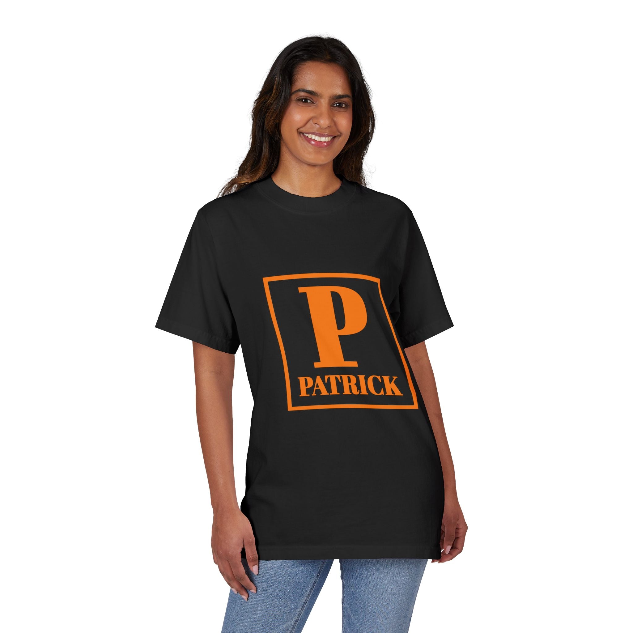 Patrick Initial T‑Shirt — Orange Monogram Tee