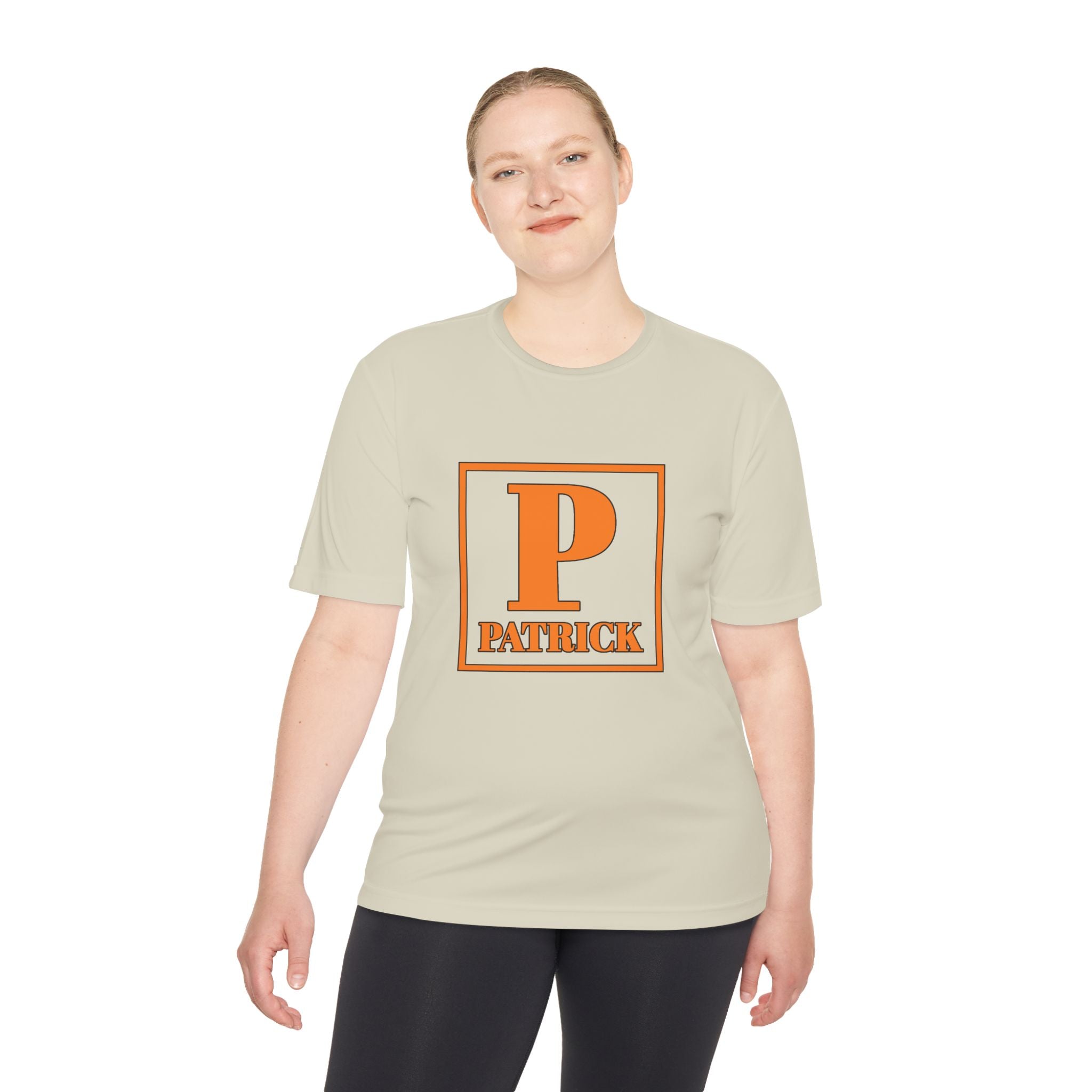 Patrick Monogram Tee — Orange Block Initial Shirt