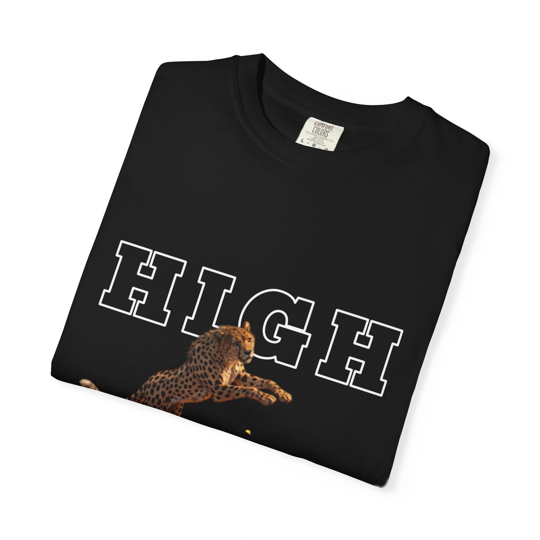 Cheetah Jumping on Fire T-Shirt — Funny Pizza Lover Graphic Tee