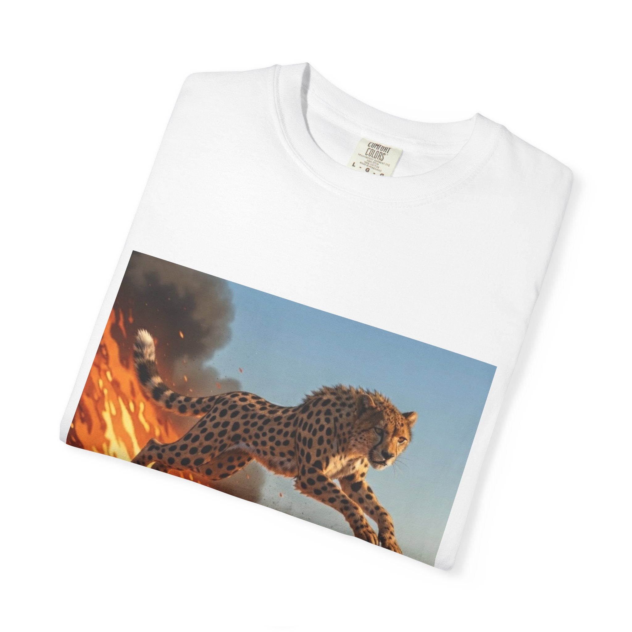 T-Shirt — 'Hot Speed' Cheetah Graphic Tee (Retro Action Animal Design)