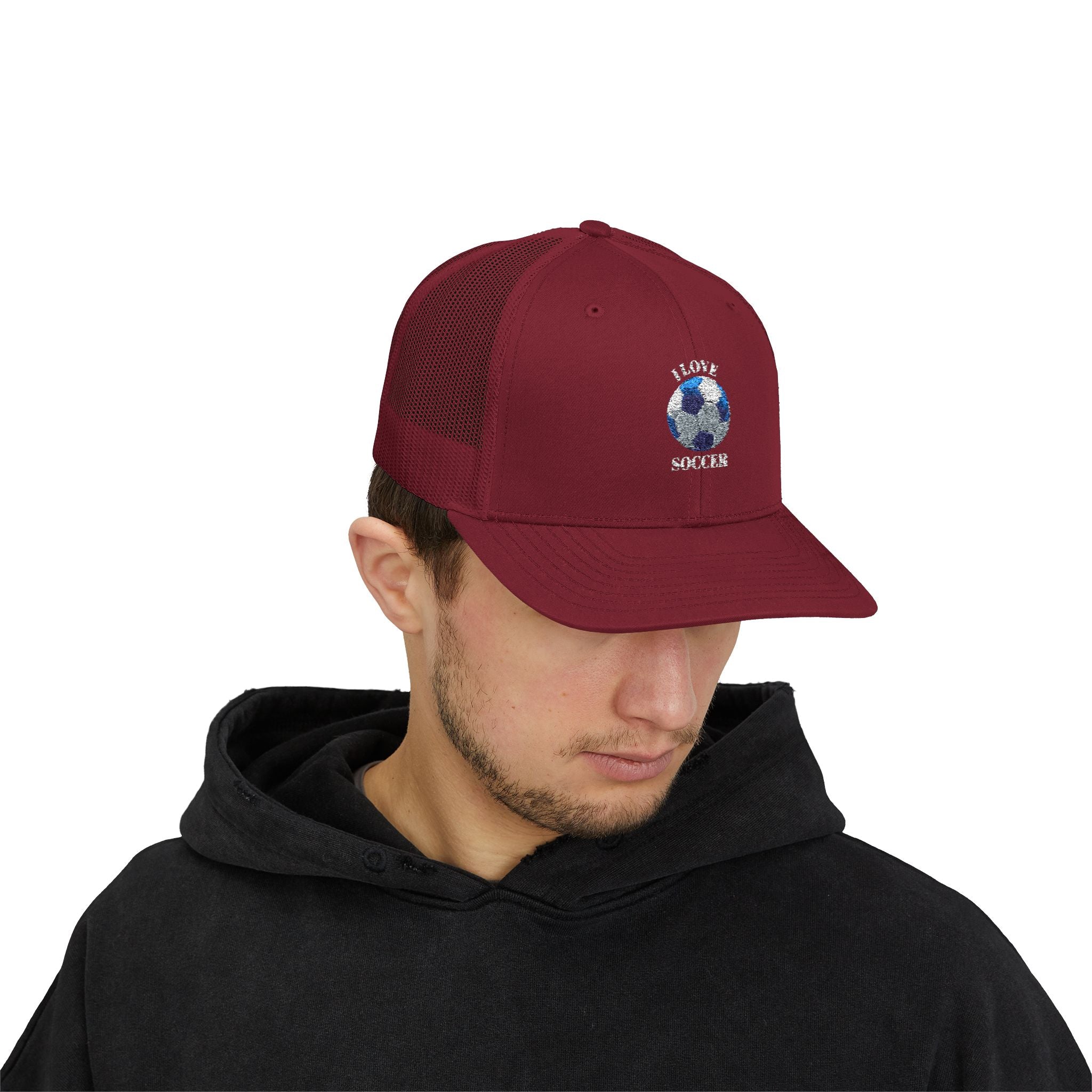 Soccer Mom Trucker Cap - Glitter Soccer Ball Snapback