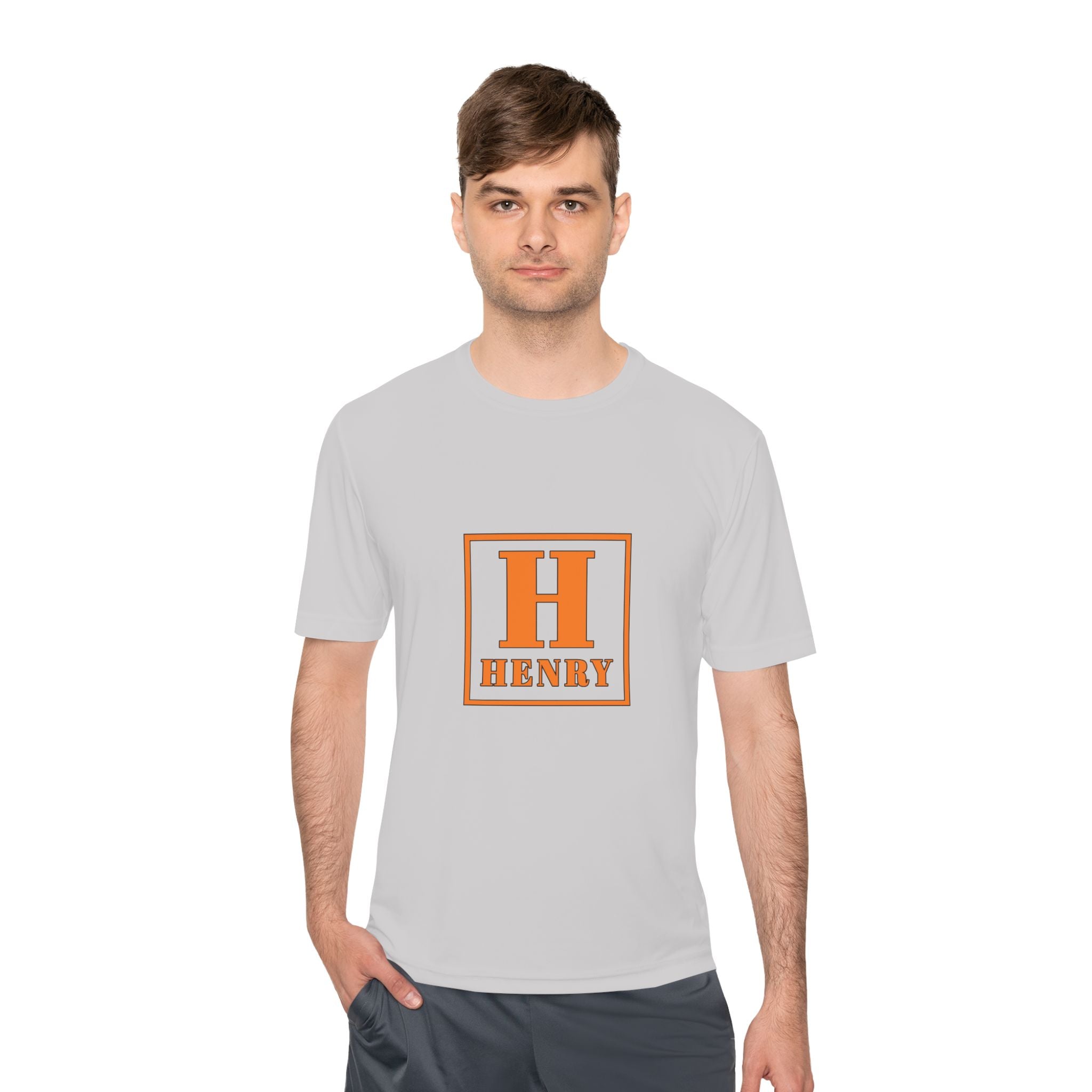 Henry Initial Monogram Tee — Orange Block Letter H
