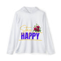 Stay Happy Floral Hoodie — Men's Lightweight Sports Warmup Hoodie