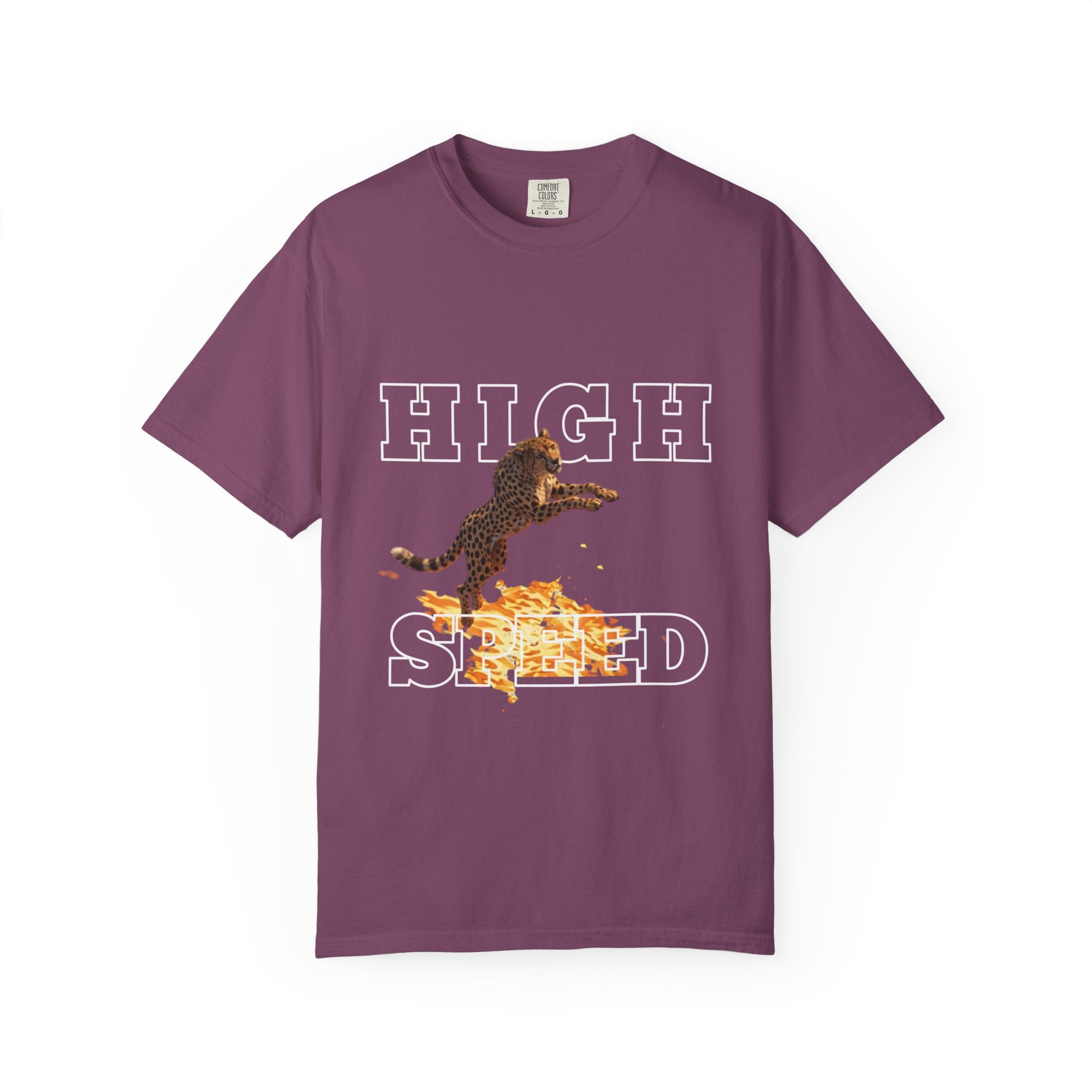 Cheetah Jumping on Fire T-Shirt — Funny Pizza Lover Graphic Tee