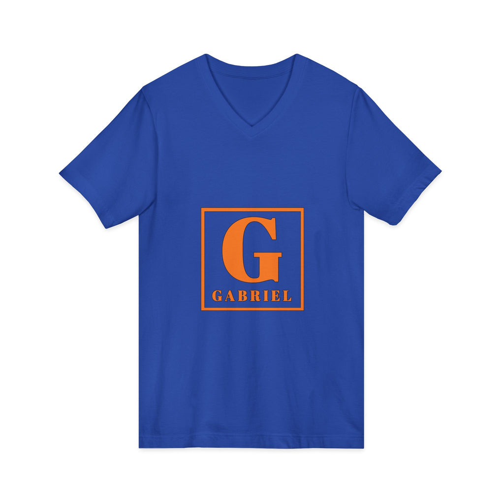 Gabriel Monogram V-Neck Tee — Personalized Initial 'G' Chest Print