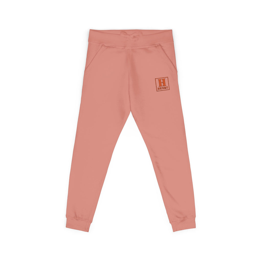 Embroidered Cozy Fleece Sweatpants — Minimal 'H' Logo Joggers