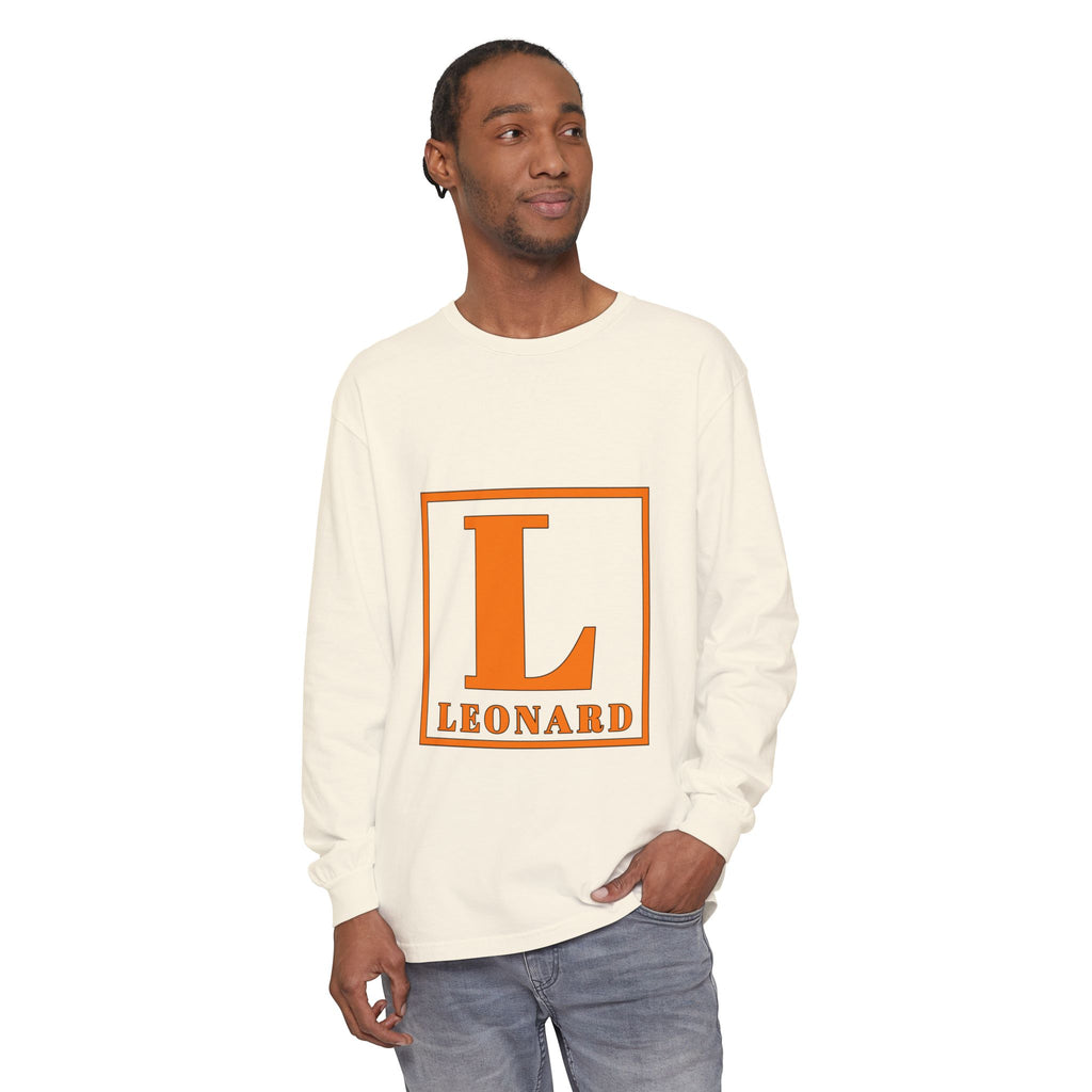 Leonard Monogram Long Sleeve Tee — Personalized Initial L Shirt
