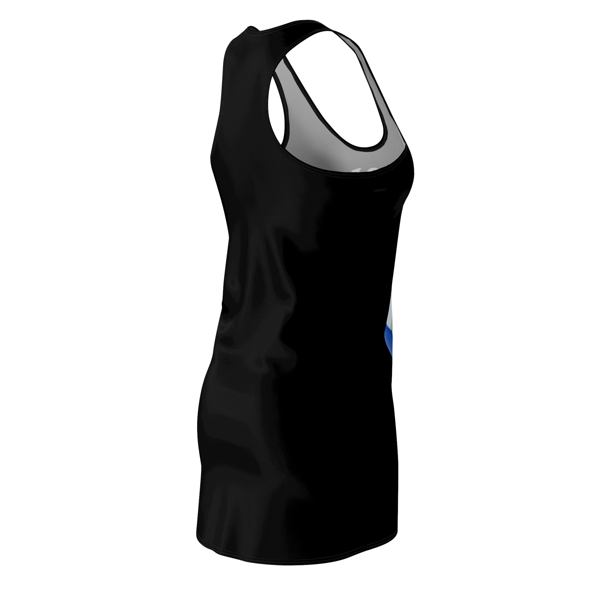 I Love Soccer Racerback Dress — Women's Soccer Dress with Blue Ball Graphic