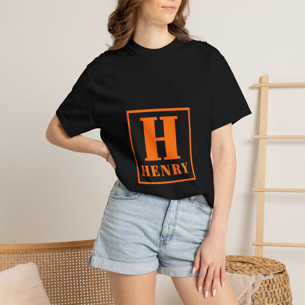 Henry Monogram T-Shirt — Orange Block Initial Tee