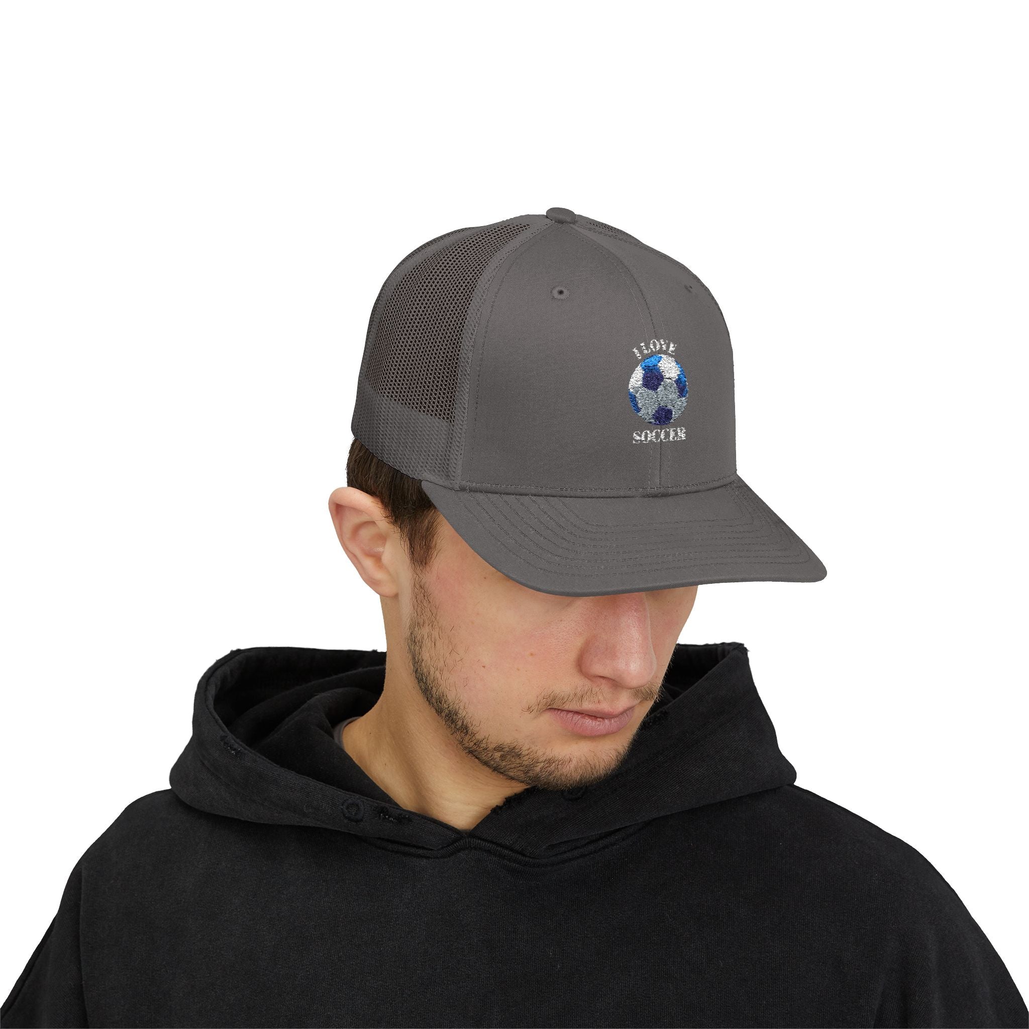 Soccer Mom Trucker Cap - Glitter Soccer Ball Snapback