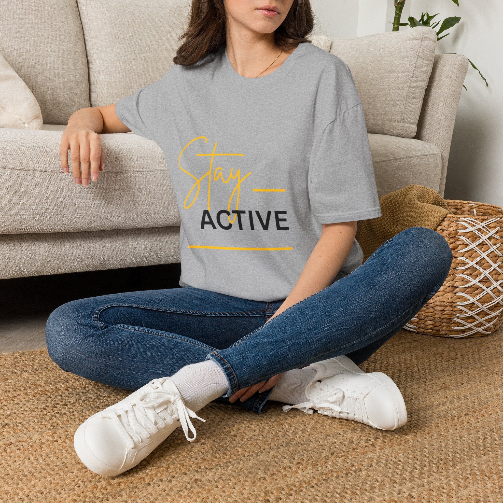 Stay Active T-Shirt — Motivational Fitness Tee