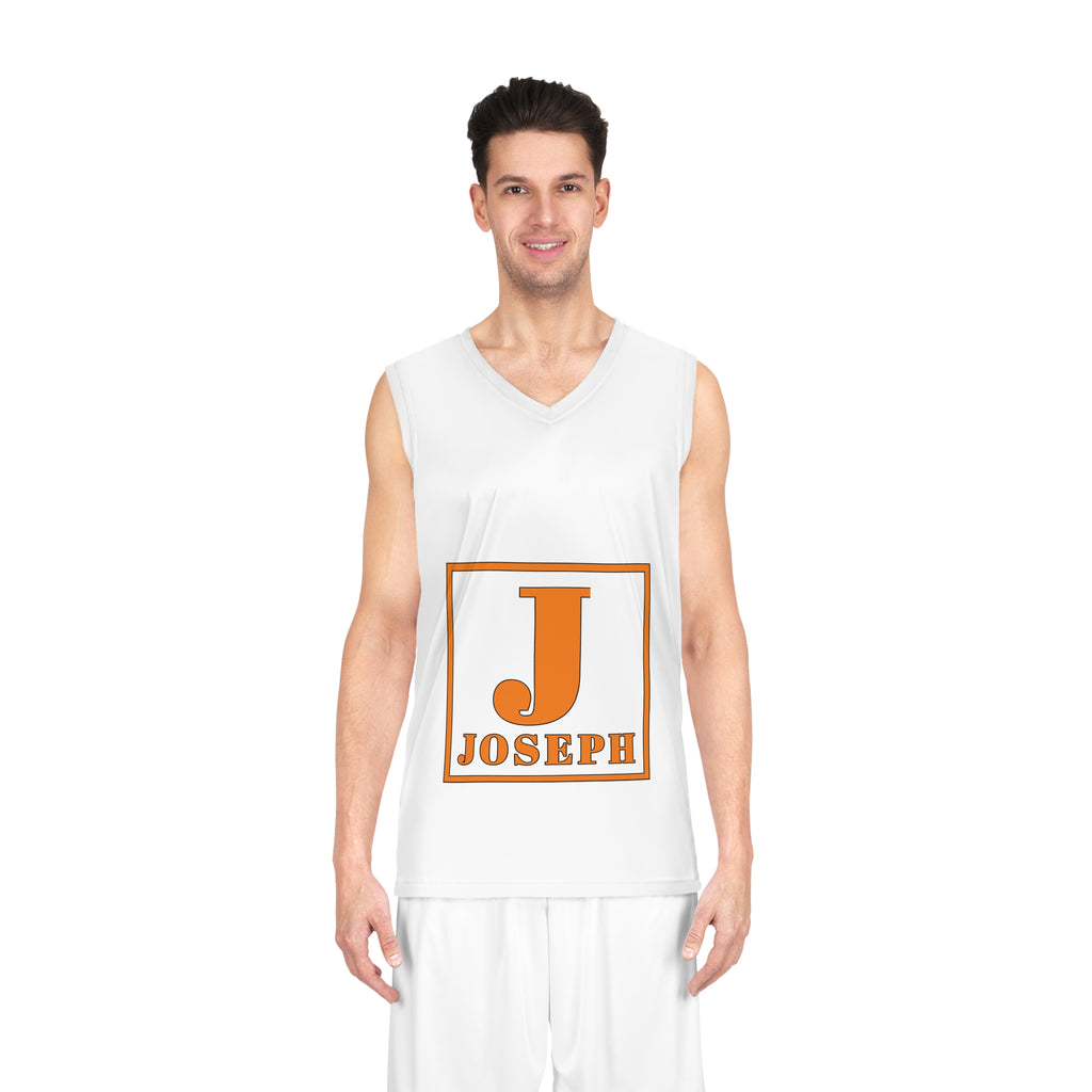 Personalized Basketball Jersey - Orange 'J' Joseph Name Athletic Tank