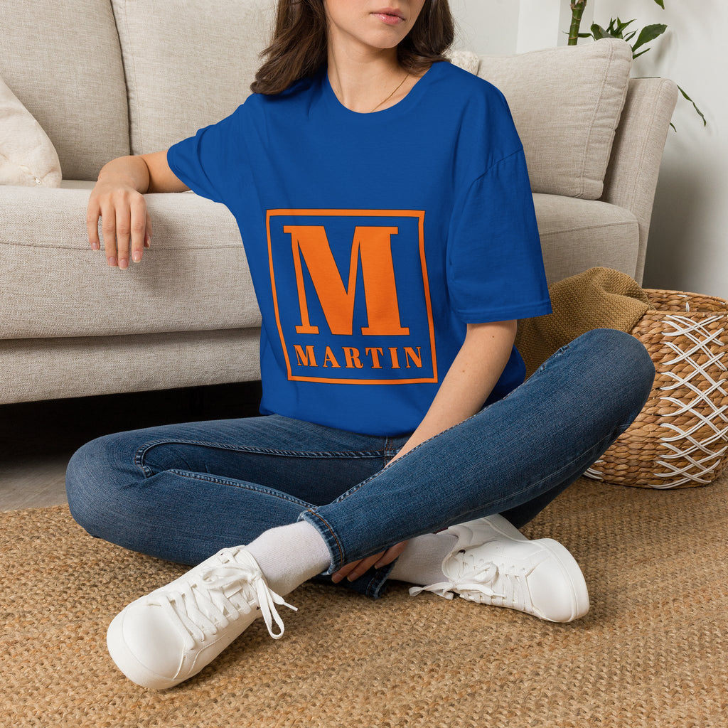 Monogram M Martin T‑Shirt — Orange Block Initial Tee
