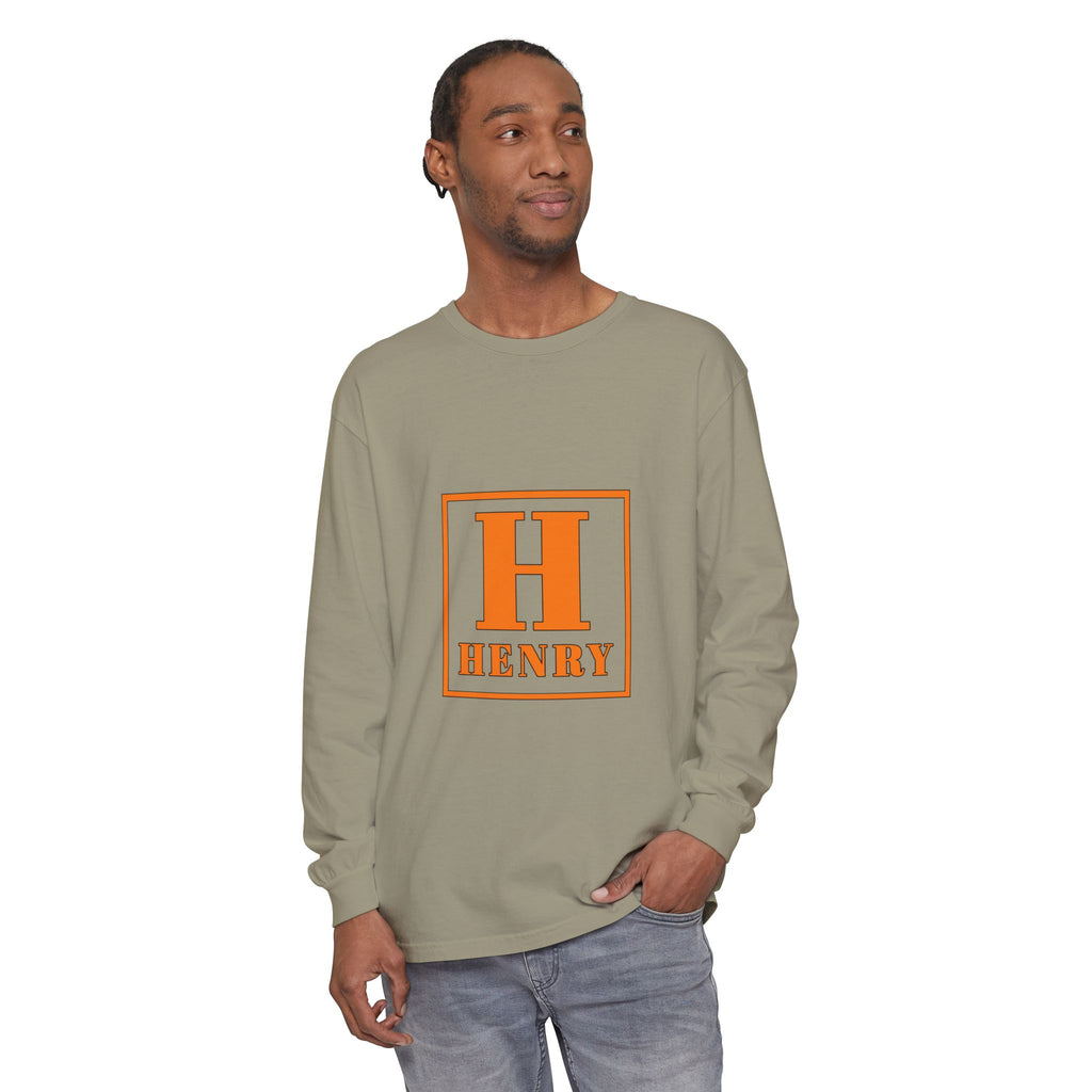 Henry Monogram Long Sleeve T‑Shirt — Personalized Block Initial Tee