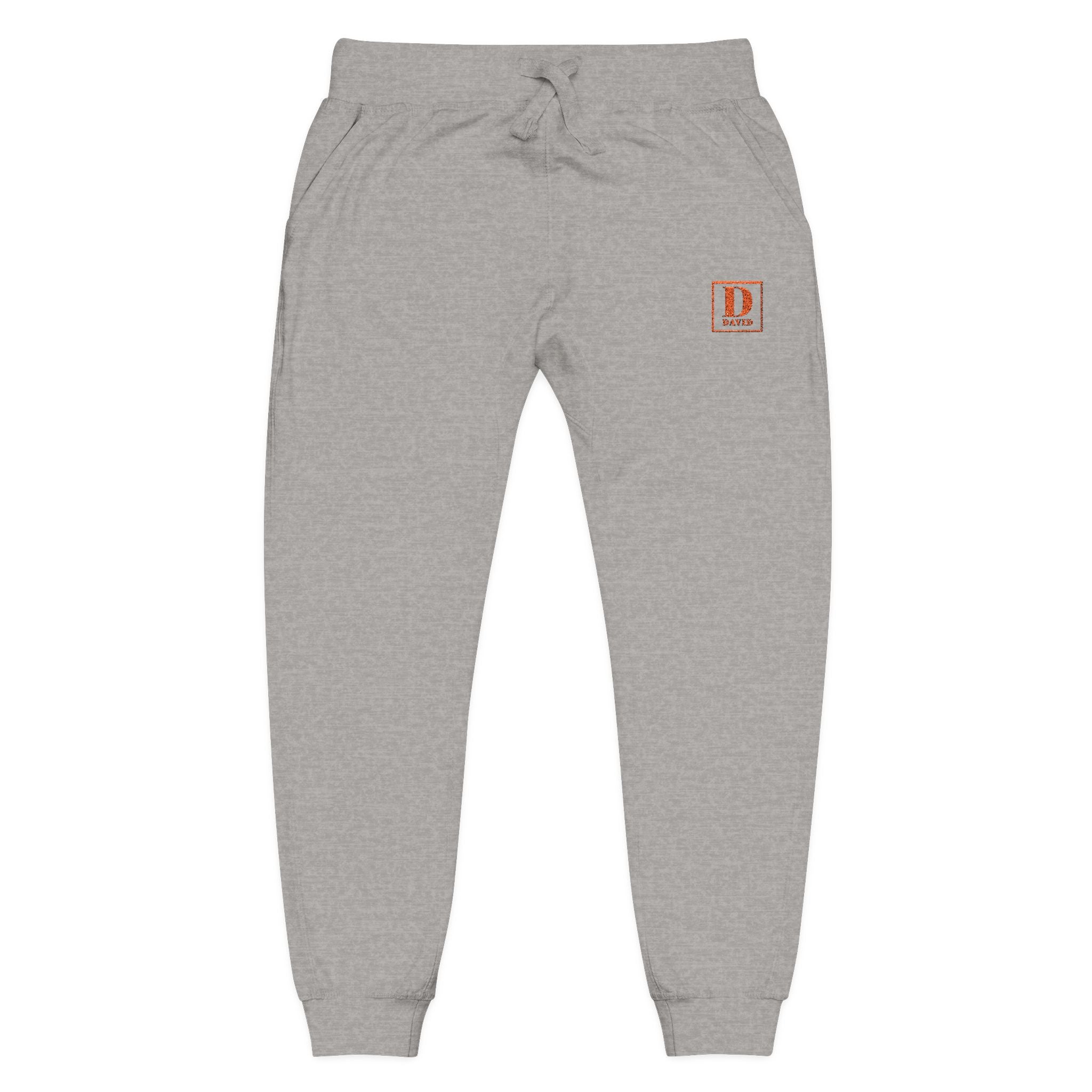 Embroidered Minimal Logo Fleece Sweatpants — Cozy Casual Lounge Joggers