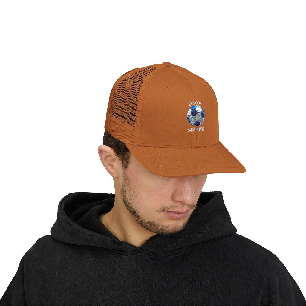 Soccer Mom Trucker Cap - Glitter Soccer Ball Snapback