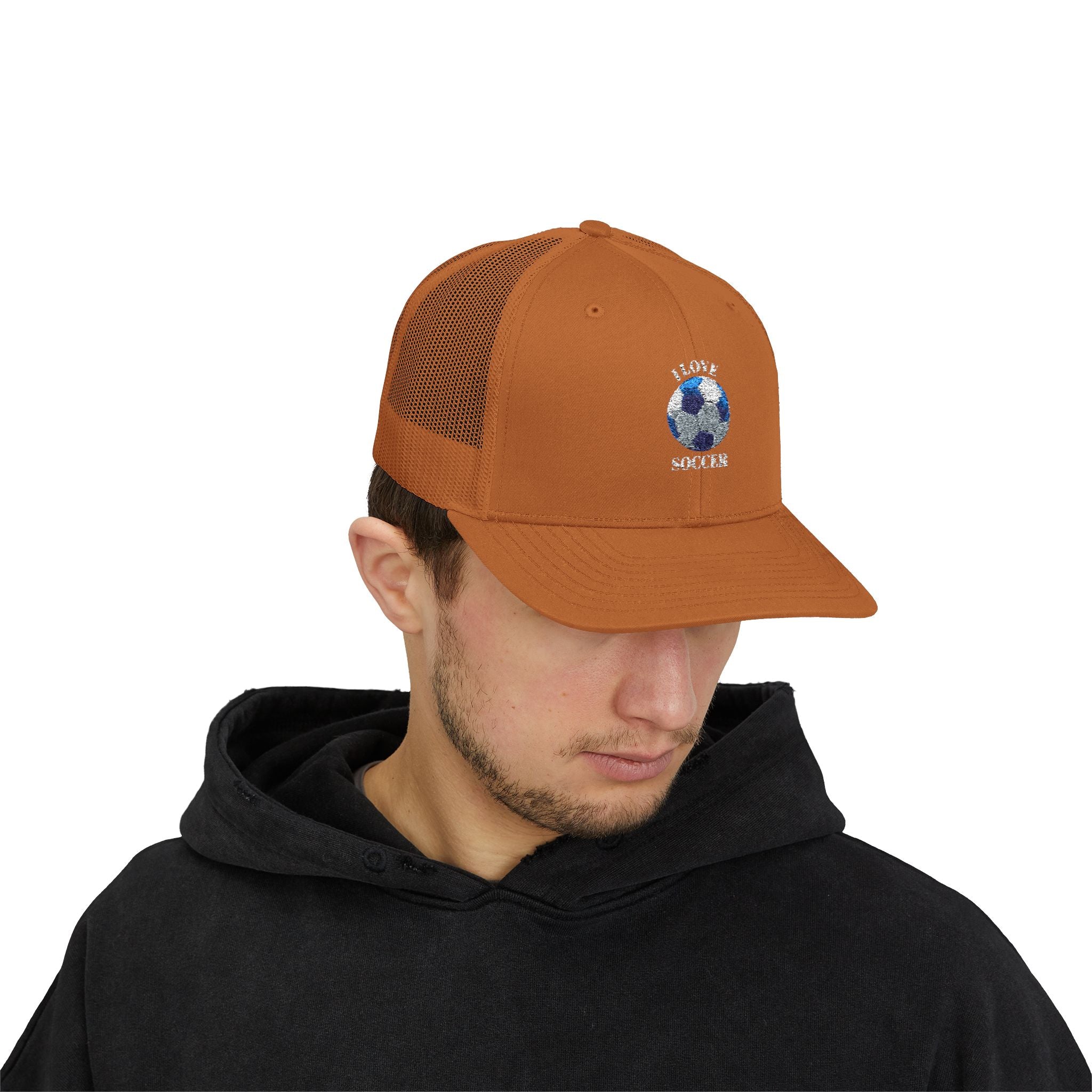 Soccer Mom Trucker Cap - Glitter Soccer Ball Snapback