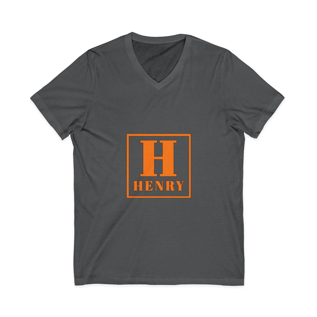 Personalized Monogram “H Henry” V-Neck Tee - Custom Initial Shirt