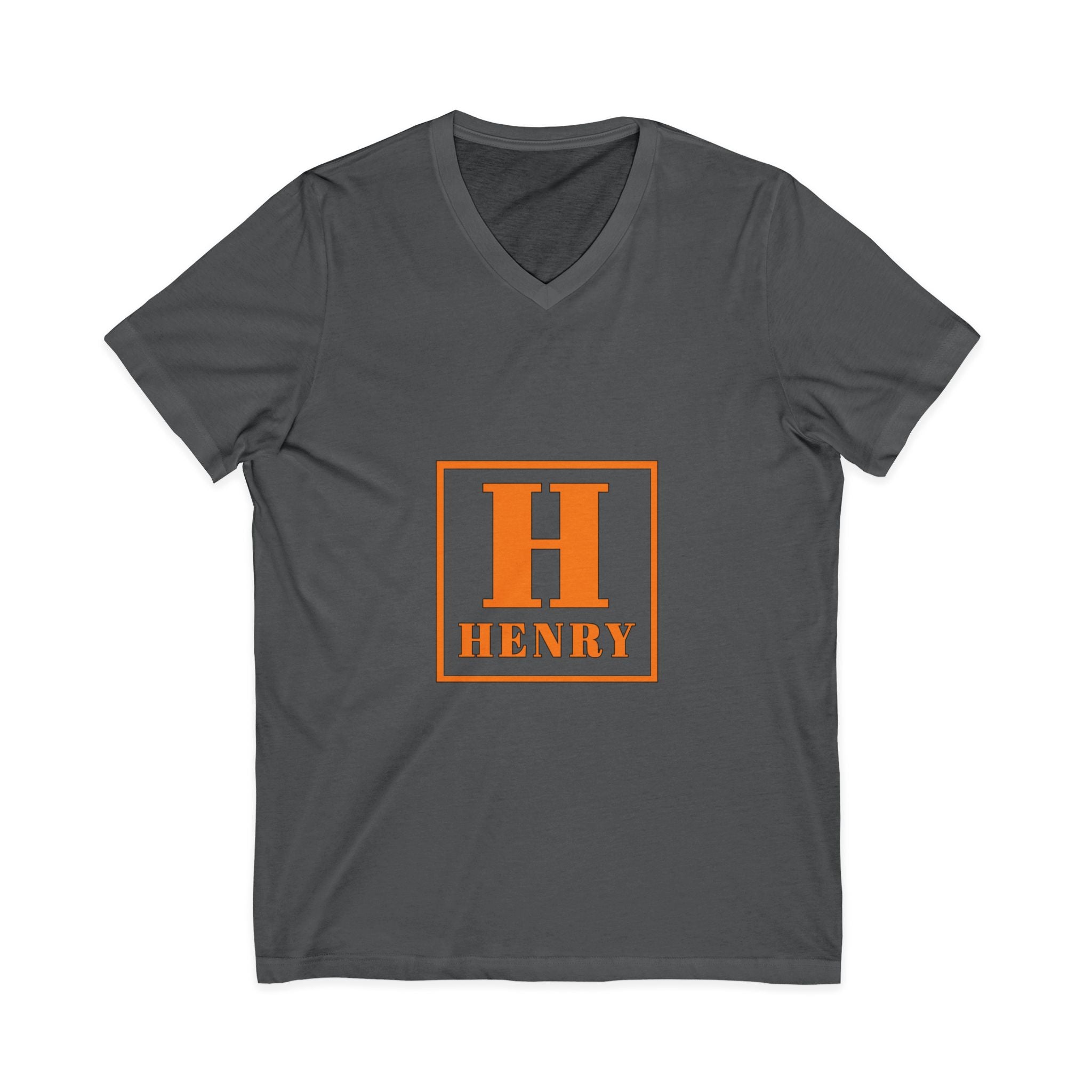 Personalized Monogram “H Henry” V-Neck Tee - Custom Initial Shirt
