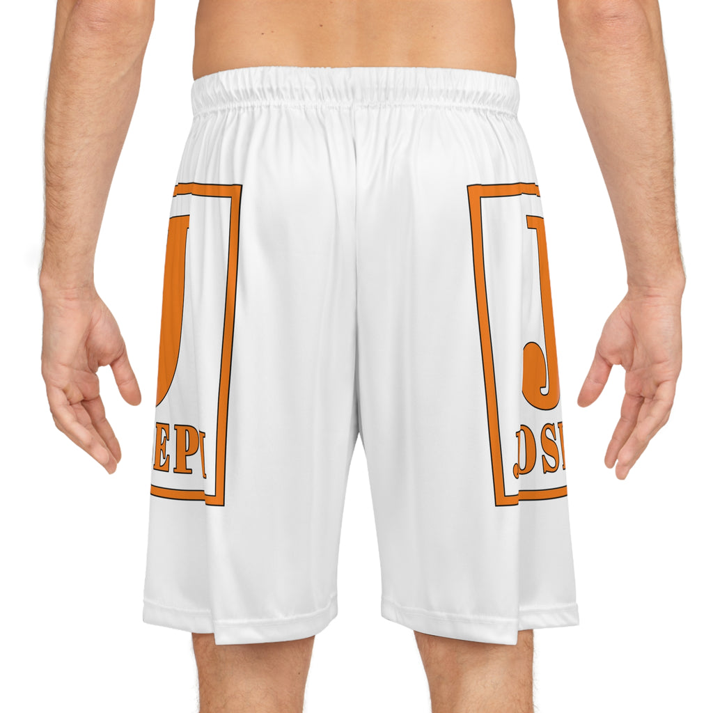 Custom 'Joseph' White Basketball Shorts — Personalized AOP Sportswear