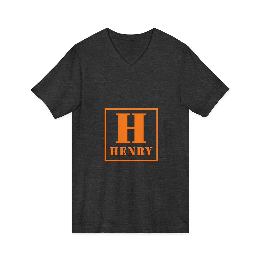 Personalized Monogram “H Henry” V-Neck Tee - Custom Initial Shirt