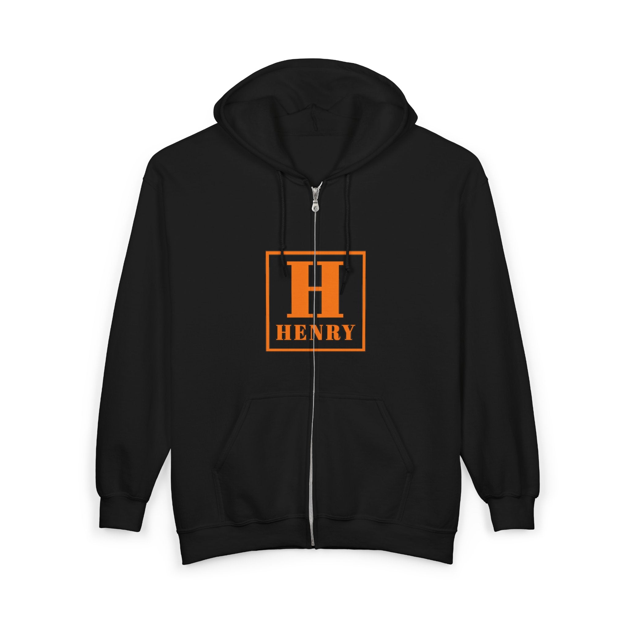 Henry Monogram Hoodie — Personalized Orange 'H' Zip-Up Sweatshirt