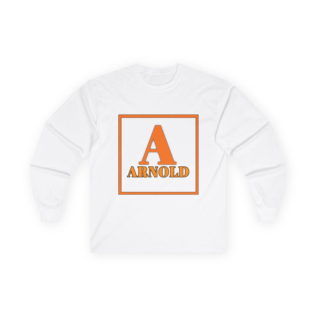 Arnold Monogram Long Sleeve Tee — Retro Orange Block Initial