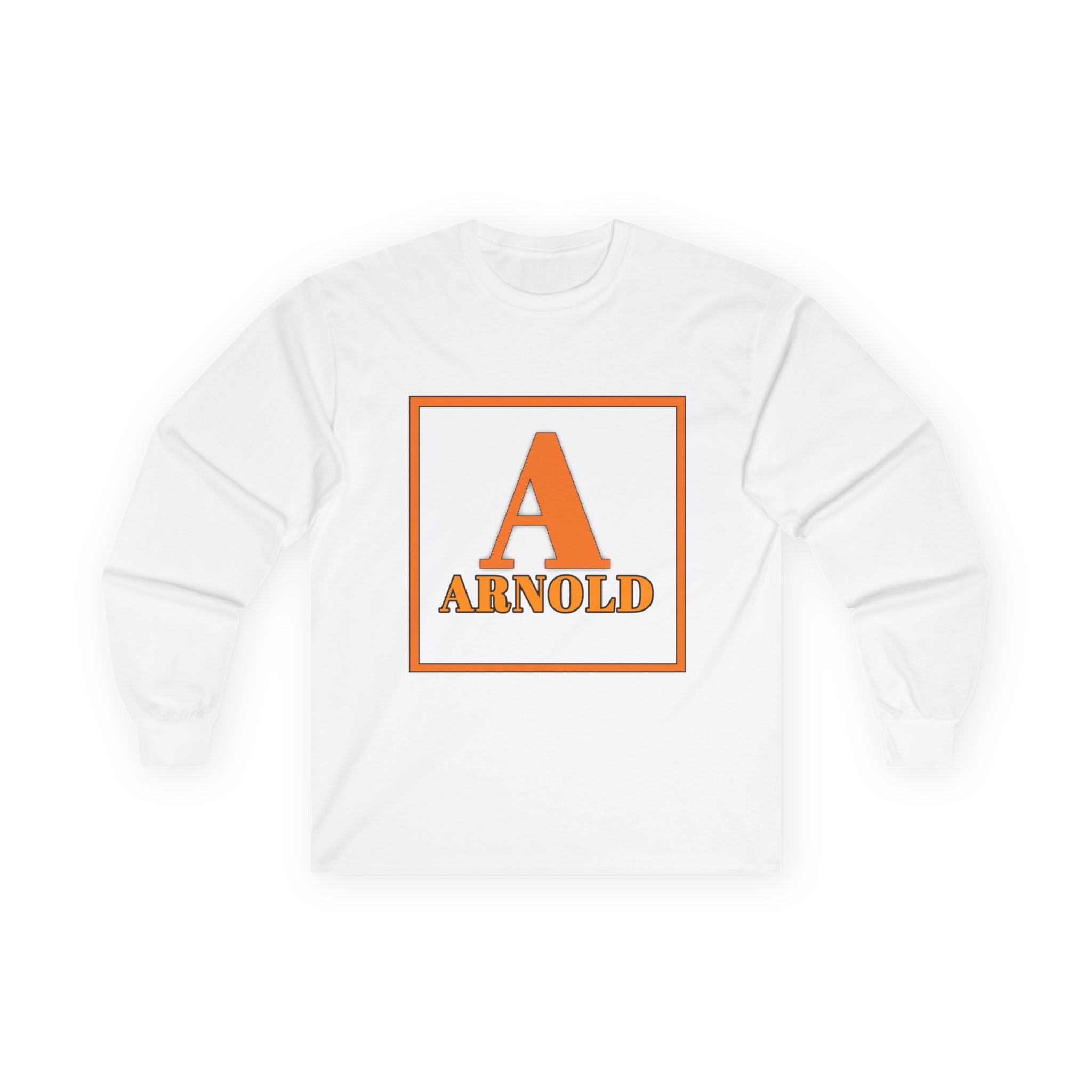 Arnold Monogram Long Sleeve Tee — Retro Orange Block Initial